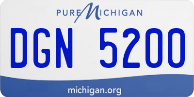 MI license plate DGN5200