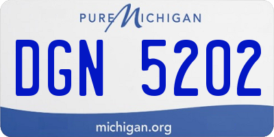 MI license plate DGN5202
