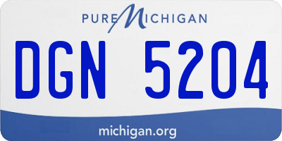 MI license plate DGN5204
