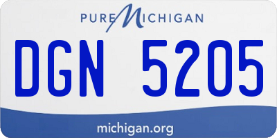 MI license plate DGN5205