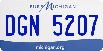 MI license plate DGN5207