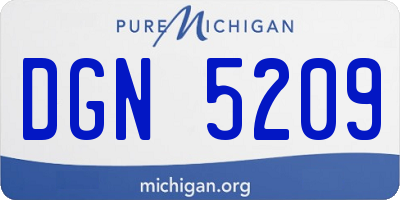 MI license plate DGN5209