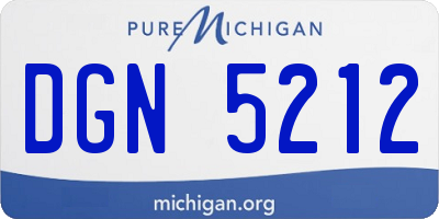 MI license plate DGN5212