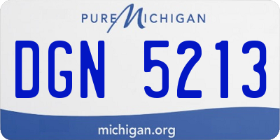 MI license plate DGN5213