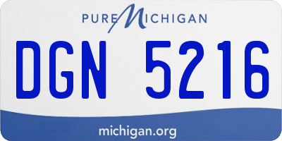 MI license plate DGN5216
