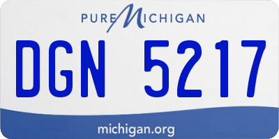 MI license plate DGN5217