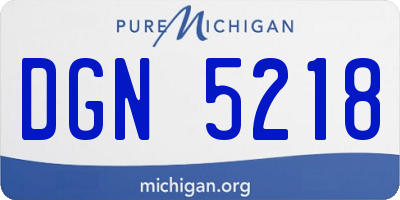 MI license plate DGN5218