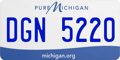 MI license plate DGN5220
