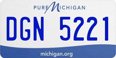 MI license plate DGN5221