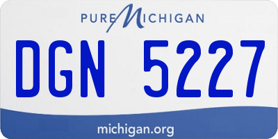 MI license plate DGN5227