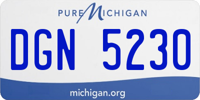 MI license plate DGN5230