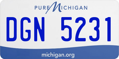 MI license plate DGN5231