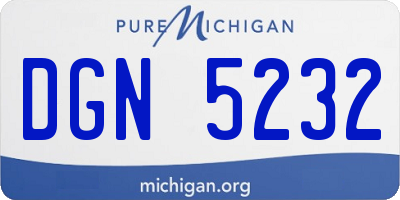 MI license plate DGN5232