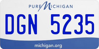 MI license plate DGN5235