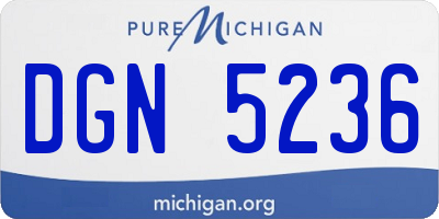 MI license plate DGN5236