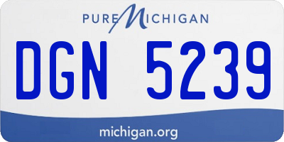 MI license plate DGN5239