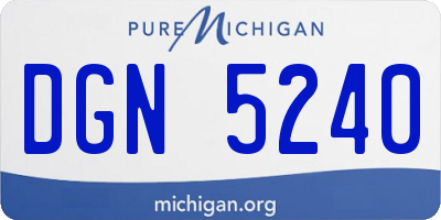MI license plate DGN5240