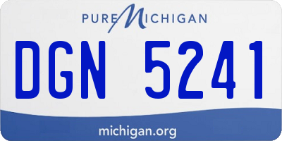 MI license plate DGN5241