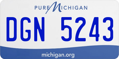 MI license plate DGN5243