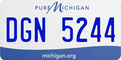MI license plate DGN5244