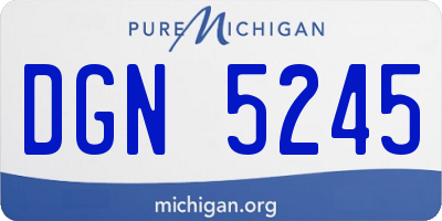 MI license plate DGN5245