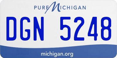 MI license plate DGN5248