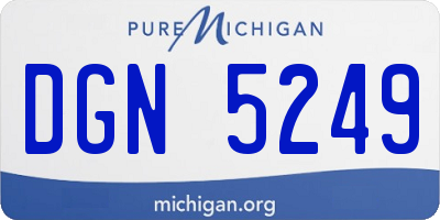 MI license plate DGN5249