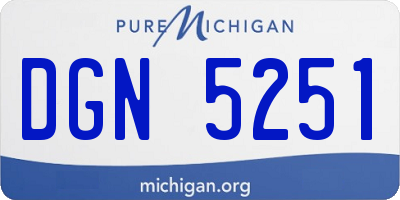 MI license plate DGN5251