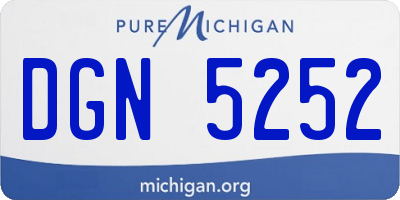 MI license plate DGN5252