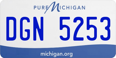 MI license plate DGN5253