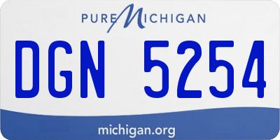 MI license plate DGN5254