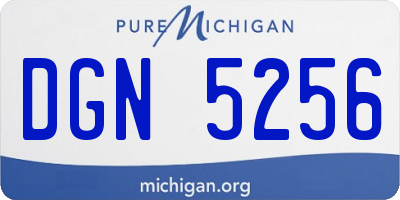 MI license plate DGN5256