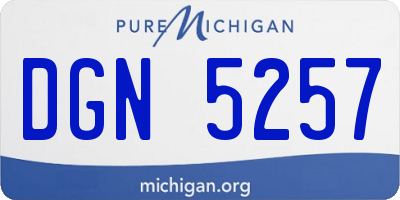 MI license plate DGN5257