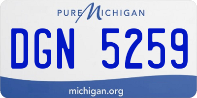 MI license plate DGN5259