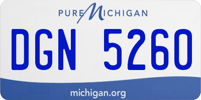 MI license plate DGN5260