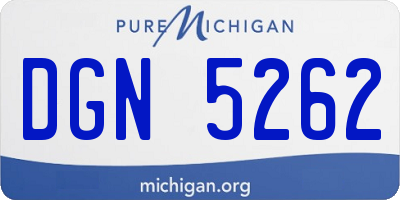 MI license plate DGN5262