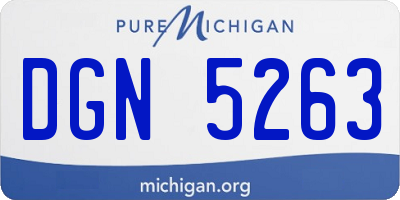 MI license plate DGN5263