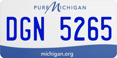 MI license plate DGN5265