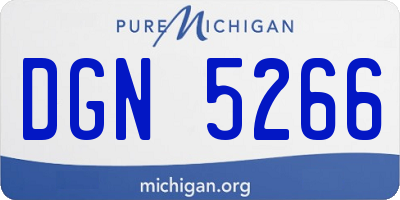 MI license plate DGN5266
