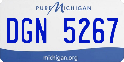 MI license plate DGN5267