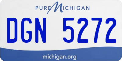MI license plate DGN5272
