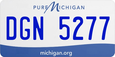 MI license plate DGN5277