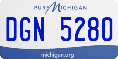 MI license plate DGN5280