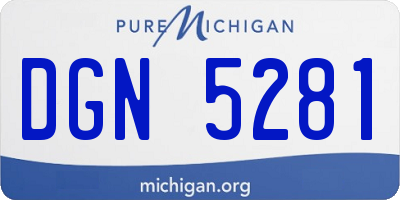 MI license plate DGN5281