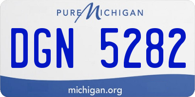 MI license plate DGN5282