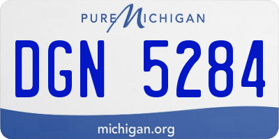 MI license plate DGN5284