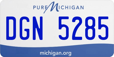 MI license plate DGN5285