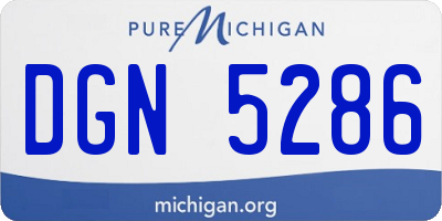 MI license plate DGN5286