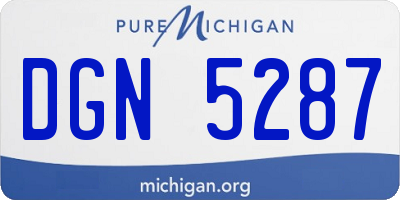 MI license plate DGN5287