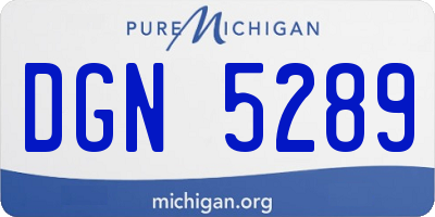 MI license plate DGN5289